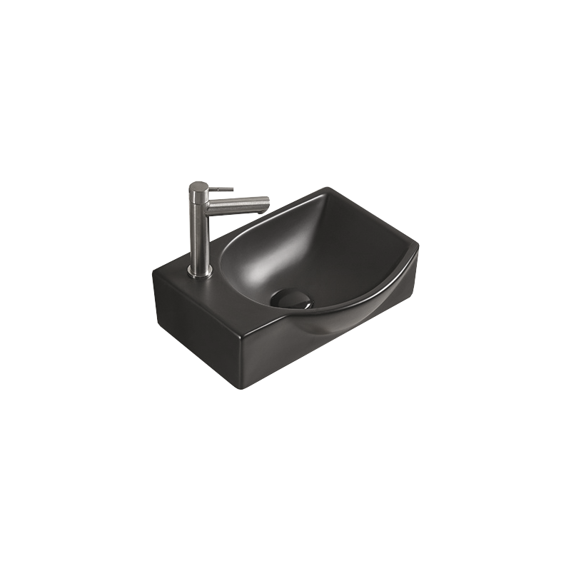 Mexen Mista stalviršinis praustuvas dešinysis 40 x 28 cm, juoda matinė - 22174085R