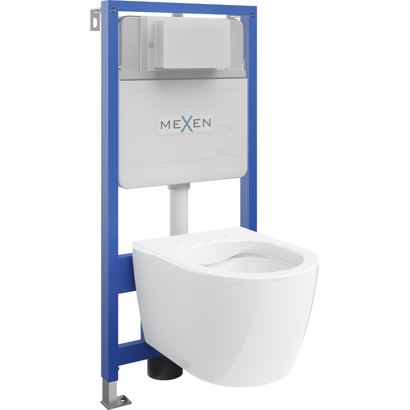 Mexen potinkinio tualeto komplektas Fenix Slim su WC dubeniu Carmen, blizgus baltas - 6103388XX00