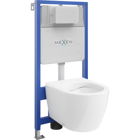 Mexen Carmen paslėptas WC sistemos rinkinys Fenix Slim su WC dubeniu, balta blizgi - 6103388XX00