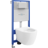 Mexen potinkinio tualeto komplektas Fenix Slim su WC dubeniu Carmen, blizgus baltas - 6103388XX00