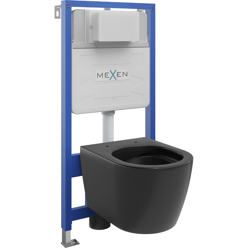 Mexen išankstinis WC komplektas Fenix Slim su WC dubeniu Carmen, juoda matinė - 6103388XX85