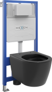 Mexen Carmen paslėptas WC rėmas Fenix Slim su WC klozetu, juodas matinis - 6103388XX85