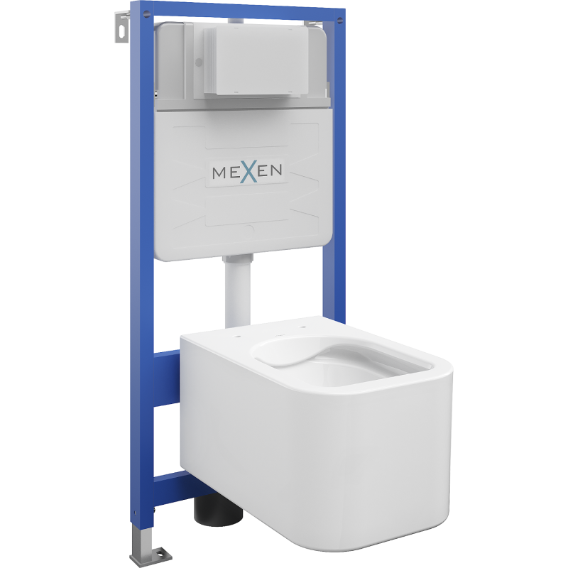Mexen potinkinis WC komplektas rėmas Fenix Slim su WC dubeniu Elis, blizgus baltas - 6103391XX00