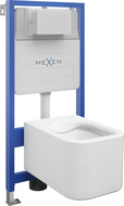 Mexen Elis paslėptas WC rėmo Fenix Slim komplektas su WC dubeniu, baltas blizgus - 6103391XX00