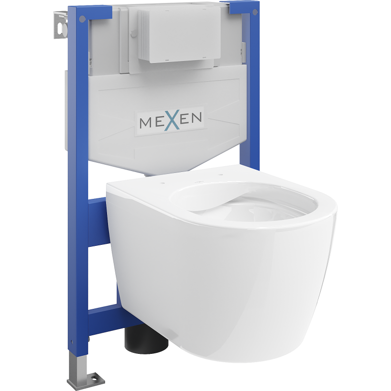 Mexen Carmen potinkinis unitazo komplektas Fenix XS-F su unitazo dubeniu , blizgus baltas - 6803388XX00