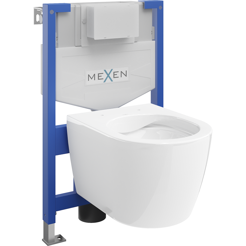 Mexen paslėptų dalių rinkinys WC stelažas Fenix XS-F su WC dubeniu Carmen, baltas blizgus - 6803388XX00
