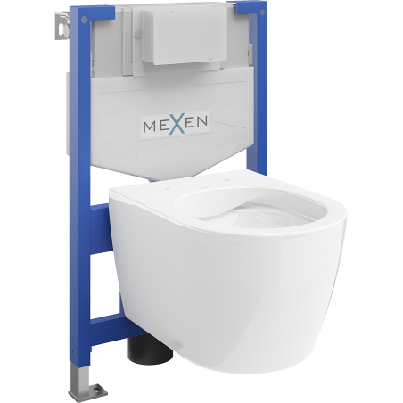 Mexen Carmen potinkinis unitazo komplektas Fenix XS-F su unitazo dubeniu , blizgus baltas - 6803388XX00