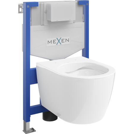 Mexen paslėptų dalių rinkinys WC stelažas Fenix XS-F su WC dubeniu Carmen, baltas blizgus - 6803388XX00