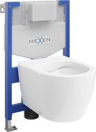 Mexen Carmen potinkinis unitazo komplektas Fenix XS-F su unitazo dubeniu , blizgus baltas - 6803388XX00
