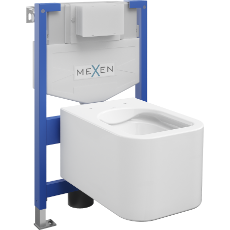 Mexen Elis paslėptas WC rėmas Fenix XS-F su WC dubeniu, baltas blizgus - 6803391XX00