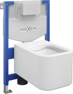 Mexen Elis paslėptas WC rėmas Fenix XS-F su WC dubeniu, baltas blizgus - 6803391XX00