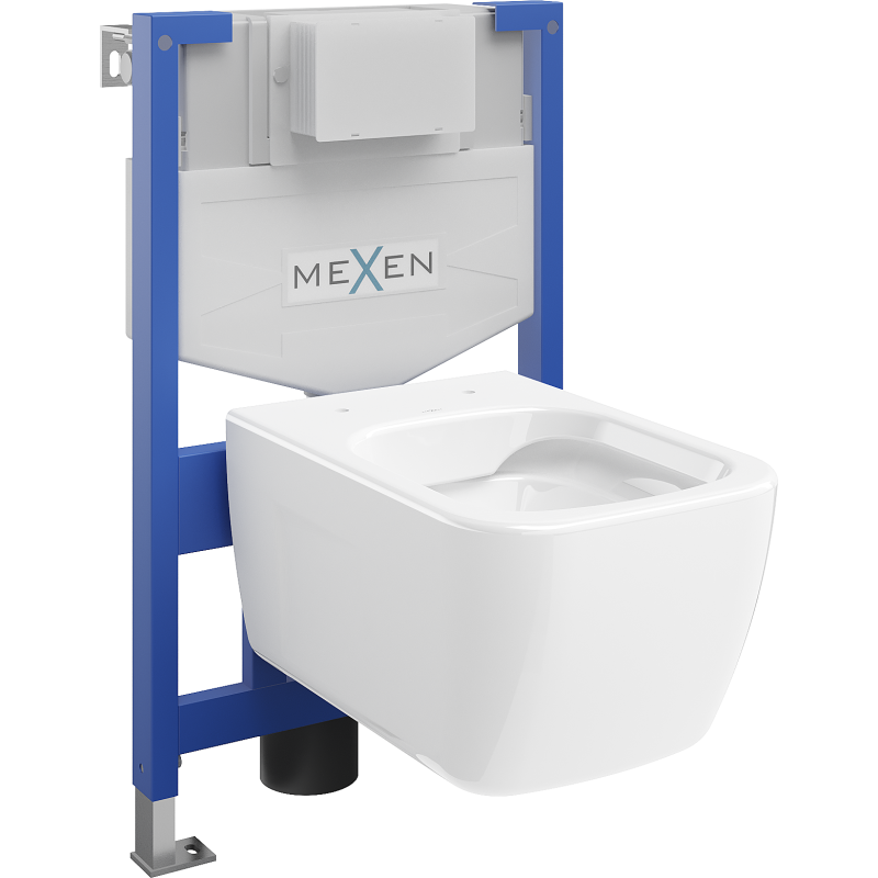 Mexen Margo paslėptas WC rinkinys Fenix XS-F su WC puodu, blizgi balta - 6803342XX00