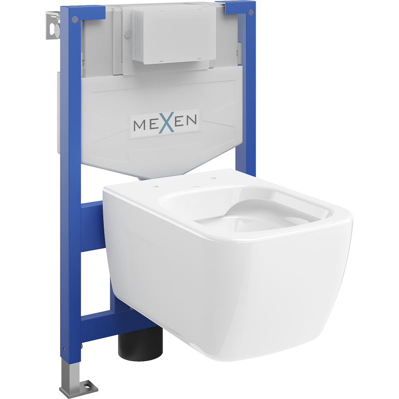 Mexen potinkinis WC komplektas Fenix XS-F su WC dubeniu Margo, blizgus baltas - 6803342XX00