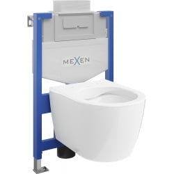Mexen potinkinio tualeto komplektas stelažas Fenix XS-U su tualeto dubeniu Carmen, baltas blizgus - 6853388XX00
