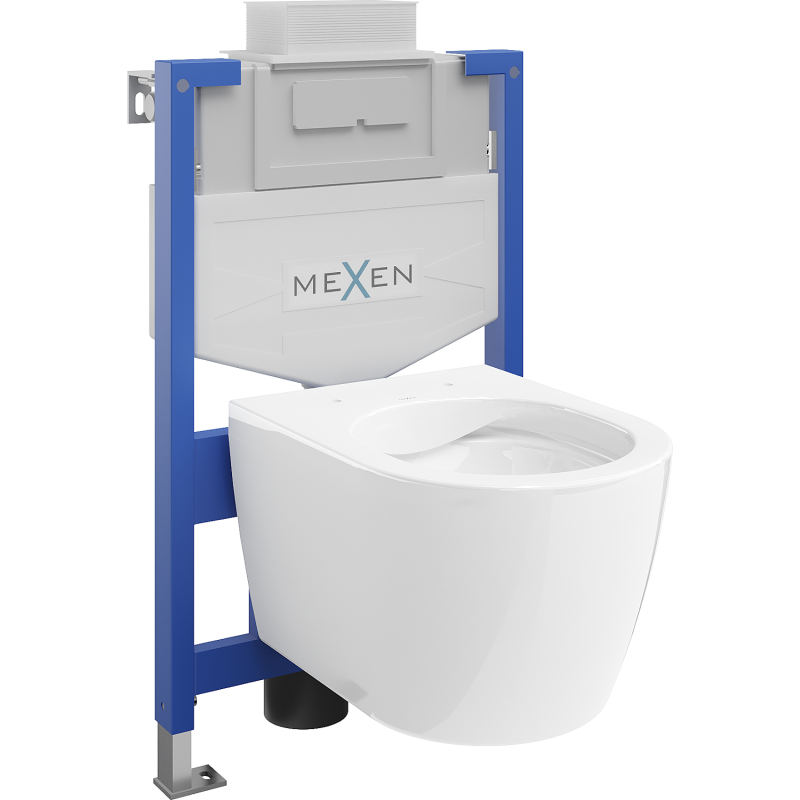 Mexen Carmen potinkinis WC Fenix XS-U komplektas su WC dubeniu, blizgus baltas - 6853388XX00