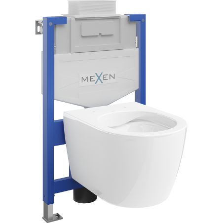 Mexen Carmen potinkinis WC Fenix XS-U komplektas su WC dubeniu, blizgus baltas - 6853388XX00