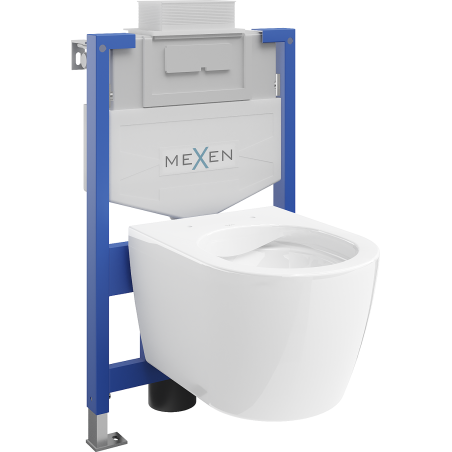Mexen potinkinis WC komplektas su Fenix XS-U rėmu ir Carmen WC dubeniu, blizgi balta - 6853388XX00