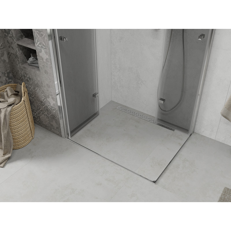 Mexen Lima Duo sulankiojama dušo kabina 90 x 80 cm, permatoma, chromas - 856-090-080-02-00