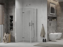 Mexen Lima Dviguba sulankstoma dušo kabina 100 x 80 cm, skaidri, chromas - 856-100-080-02-00