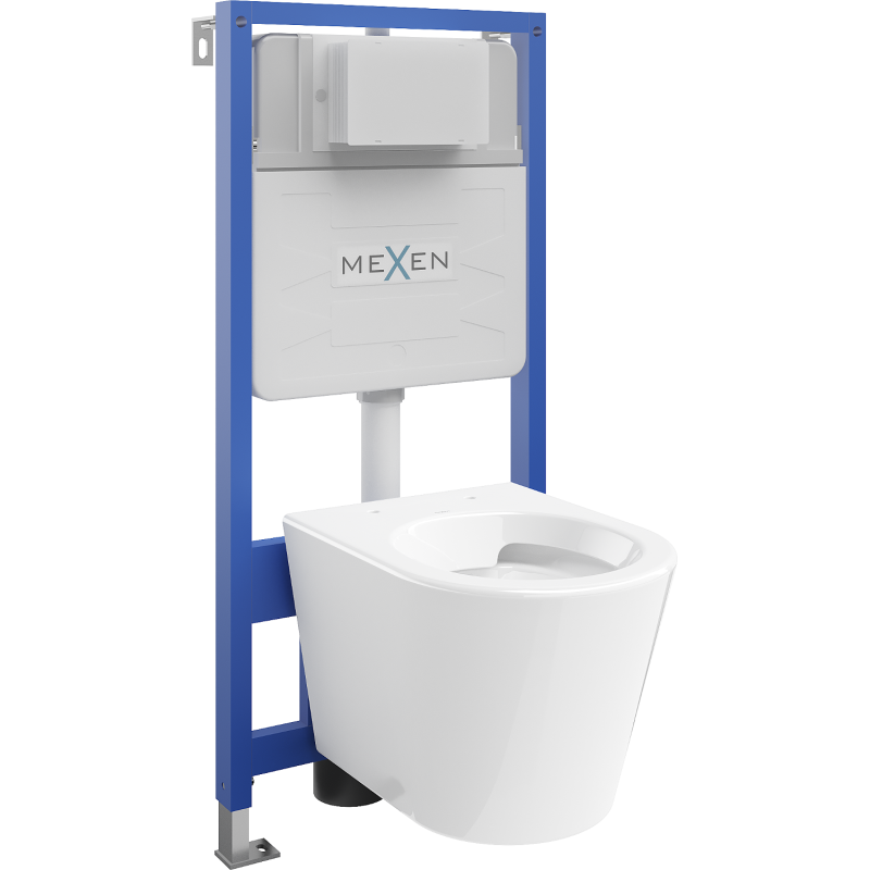 Mexen potinklinis tualeto komplektas Fenix Slim su Rico WC dubeniu, blizgus baltas - 6103372XX00
