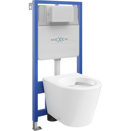 Mexen potinkinis WC komplektas stelažas Fenix Slim su WC unitazu Rico, balta blizganti - 6103372XX00