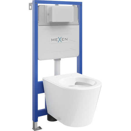 Mexen potinklinis tualeto komplektas Fenix Slim su Rico WC dubeniu, blizgus baltas - 6103372XX00
