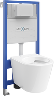 Mexen Rico paketas įleidžiamasis tualeto įrengimas Fenix Slim su tualeto dubeniu, baltas blizgesys - 6103372XX00