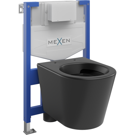 Mexen potinkinio tualeto rinkinys Fenix XS-F su Rico WC dubeniu, juodas matinis - 6803372XX85