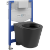 Mexen potinkinio tualeto rinkinys Fenix XS-F su Rico WC dubeniu, juodas matinis - 6803372XX85