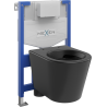 Mexen Rico paslėptas WC rėmo komplektas Fenix XS-F su WC dubeniu, juodas matinis - 6803372XX85