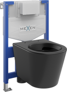Mexen įleidžiamas tualeto komplektas Fenix XS-F su WC dubeniu Rico, juodas matinis - 6803372XX85