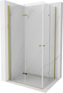 Mexen Lima Dviguba sulankstoma dušo kabina 90 x 80 cm, permatoma, auksinė - 856-090-080-50-00-02