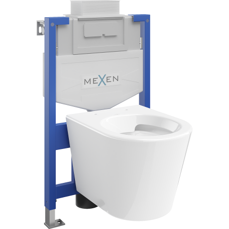 Mexen potinkinis WC rinkinys stelažas Fenix XS-U su WC dubeniu Rico, baltas blizgus - 6853372XX00