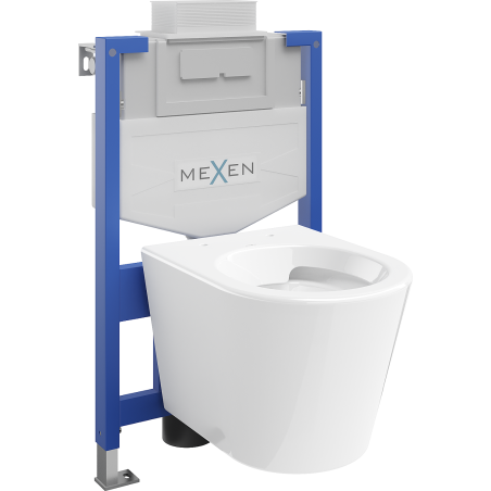 Mexen Rico paslėptas WC komplektas su Fenix XS-U rėmu ir WC dubeniu, blizgi balta - 6853372XX00
