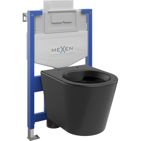 Mexen paketas potinkinis WC stovas Fenix XS-U su WC dubeniu Rico, juodas matinis - 6853372XX85