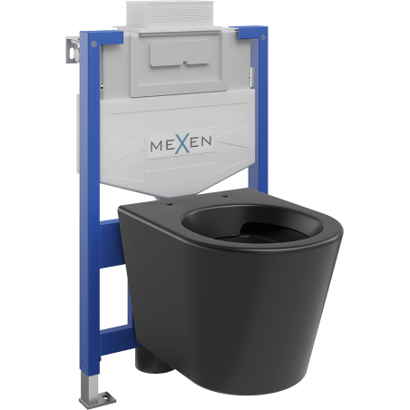 Mexen paslėptas WC rėmo komplektas Fenix XS-U su Rico WC dubeniu, juodas matinio atspalvio - 6853372XX85