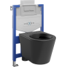 Mexen paketas potinkinis WC stovas Fenix XS-U su WC dubeniu Rico, juodas matinis - 6853372XX85