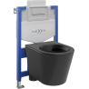 Mexen paslėptas WC rėmo komplektas Fenix XS-U su Rico WC dubeniu, juodas matinio atspalvio - 6853372XX85