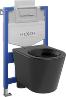 Mexen Rico paslėptas WC rėmas Fenix XS-U su WC dubeniu, juoda matinė - 6853372XX85