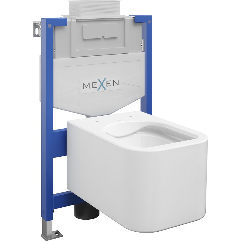Mexen paketas įleidžiamas WC rėmas Fenix XS-U su WC dubeniu Elis, baltas blizgus - 6853391XX00