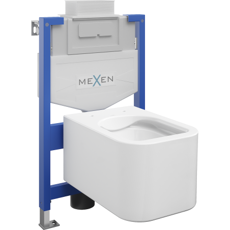 Mexen Elis paketas potinkinis WC stelažas Fenix XS-U su WC dubeniu, blizgus baltas - 6853391XX00