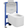Mexen Elis paketas potinkinis WC stelažas Fenix XS-U su WC dubeniu, blizgus baltas - 6853391XX00
