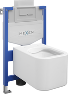 Mexen Elis paketas potinkinis WC stelažas Fenix XS-U su WC dubeniu, blizgus baltas - 6853391XX00