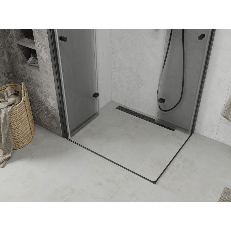 Mexen Lima Duo sulankiojama dušo kabina 80 x 70 cm, skaidri, juoda - 856-080-070-70-00-02