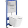 Mexen Cube potinkinis WC rinkinys, Fenix Slim rėmas su WC dubeniu ir lėtai nuleidžiama dangtimi, baltas blizgus - 61030924000