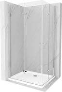 Mexen Lima Duo sulankstoma dušo kabina 100 x 90 cm, skaidri, chromas + Flat padėklas - 856-100-090-01-02-4010