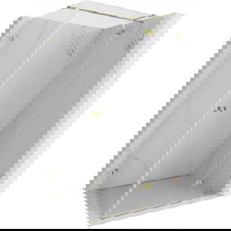 Mexen Lunar T vonia kabina su pasukamomis durimis dešinėje 70 x 120 cm, skaidri, auksinė - 834T-070-120-50-00-P