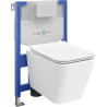 Mexen paketas potinkinis WC rėmas Fenix XS-F su WC dubeniu Cube ir lėtai nusileidžiančiu dangčiu, baltas blizgus - 68030924000