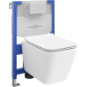 Mexen potinkinis WC komplektas Fenix XS-F su WC kubo formos dubeniu ir lėtai nusileidžiančiu dangčiu, blizgus baltas - 68030924?