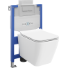 Mexen paketas paslėptam WC rėmas Fenix XS-U su WC kubu ir lėtai nusileidžiančiu dangčiu, blizgi balta - 68530924000